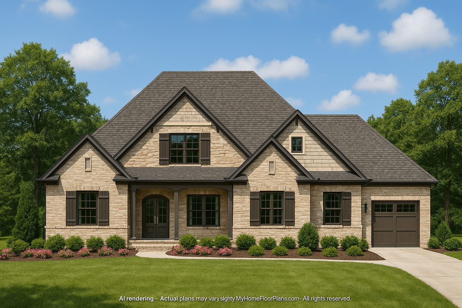 Craftsman Home Plan with Open Floor Plan and 2-Story Design