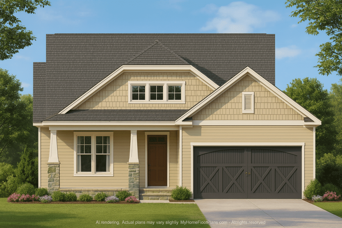 Craftsman Home Plan with Open Floor Plan and CAD Designs