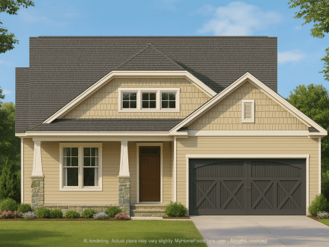 Craftsman Home Plan with Open Floor Plan and CAD Designs