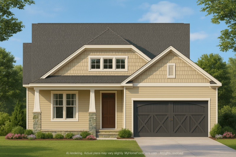 Craftsman Home Plan with Open Floor Plan and CAD Designs