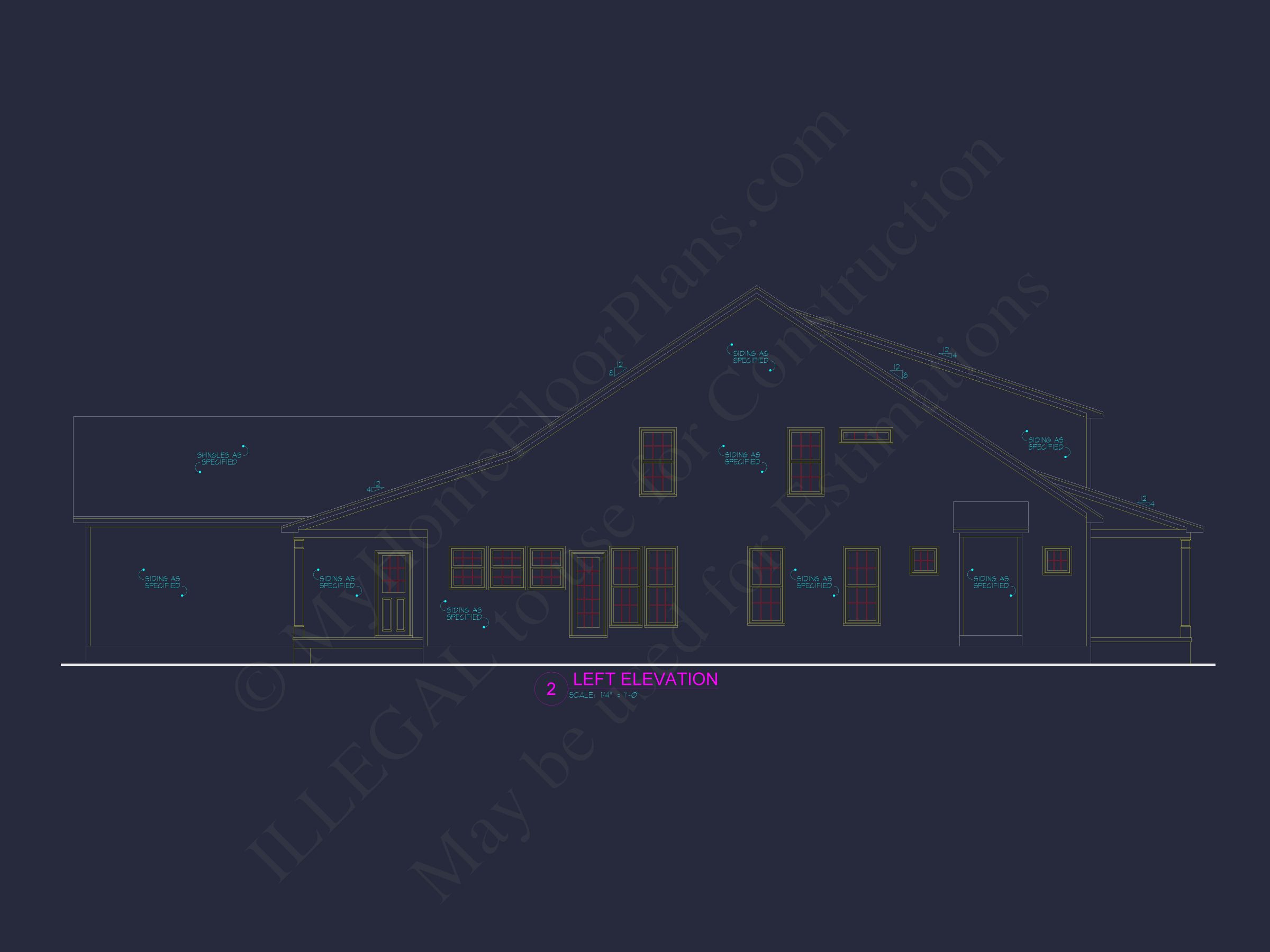 Craftsman Home Plan with Spacious Floor Designs and CAD Blueprint