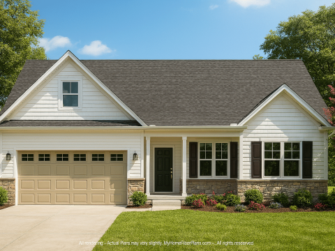 Craftsman House Plan with Open Floor Layout and Vaulted Ceilings
