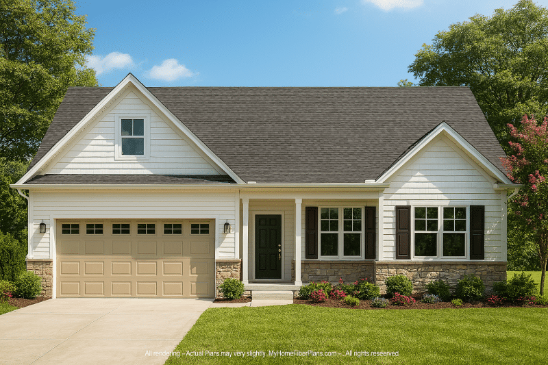 Craftsman House Plan with Open Floor Layout and Vaulted Ceilings