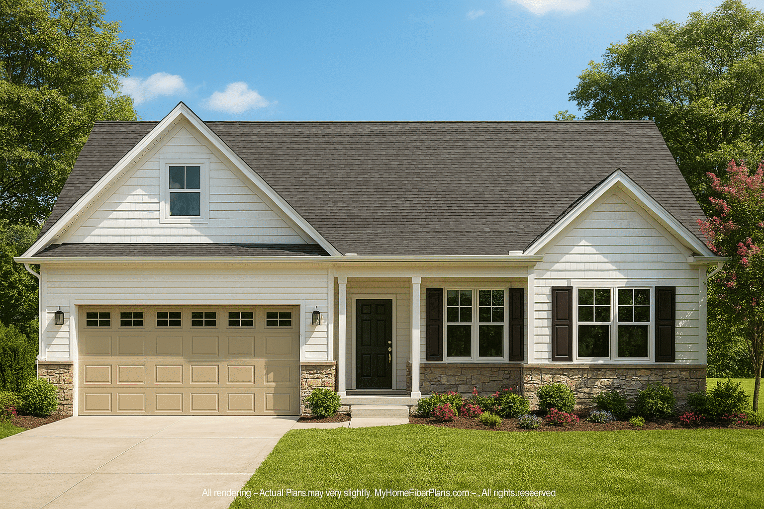 Craftsman House Plan with Open Floor Layout and Vaulted Ceilings