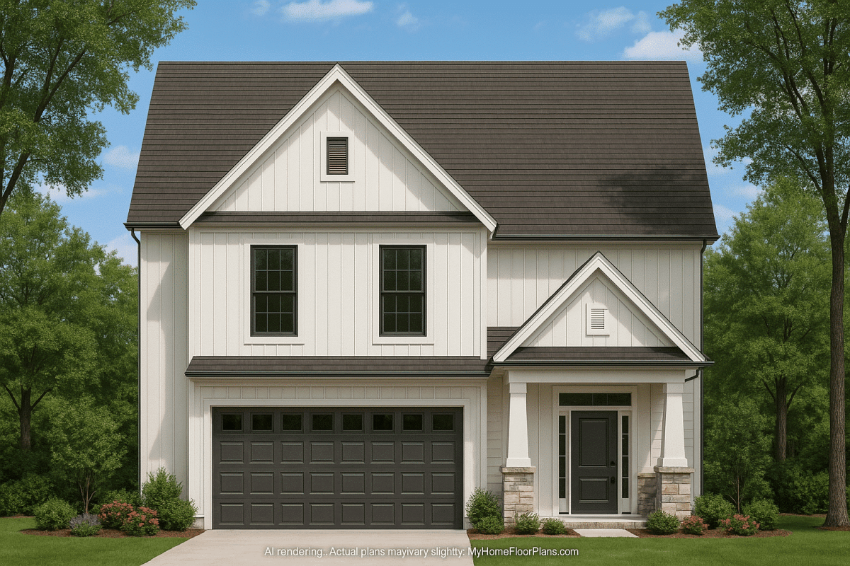 Craftsman House Plan with Open Layout, CAD Blueprints & Covered Porch