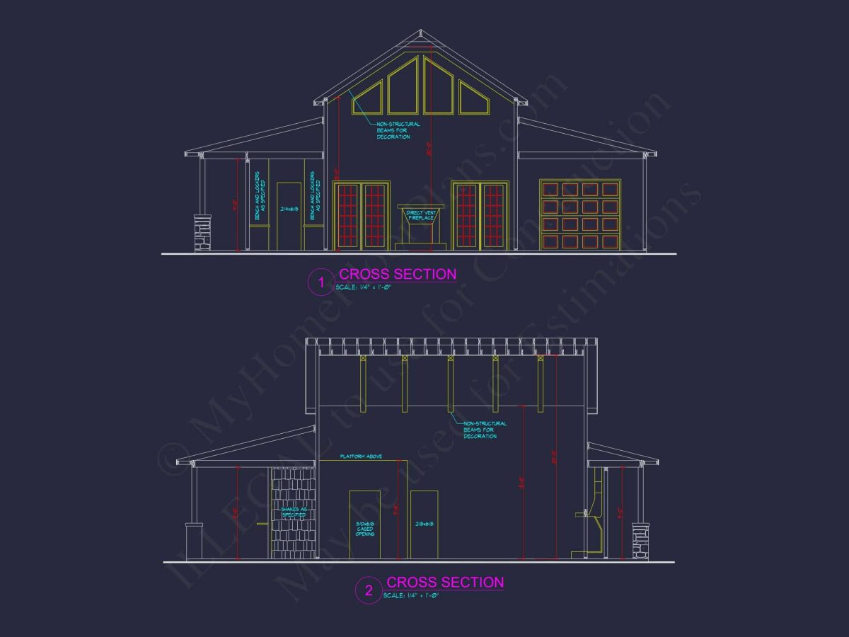 Craftsman Pool House Plan with Vaulted Ceilings and Open Layout