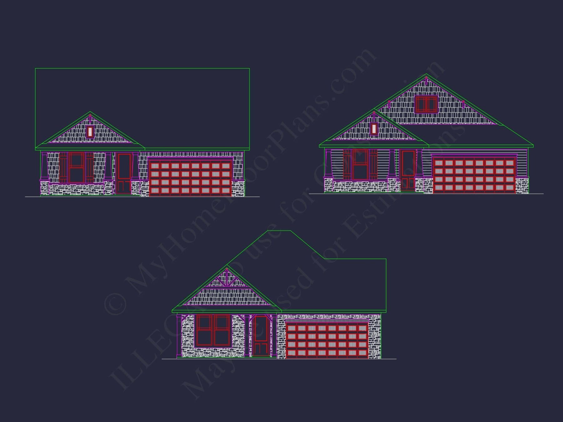 Craftsman Style Home Floor Plan with 2–3 Bedrooms and Covered Porches
