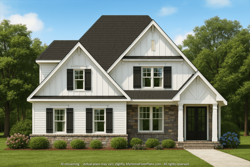 Craftsman Style Home Plan with Stunning Floor Plan CAD Designs