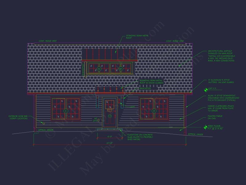 Craftsman-Style House Plan with CAD Designs and Blueprints