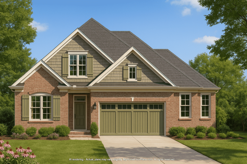 Custom 1.5-Story Craftsman House Plan with 4 Bedrooms & CAD Designs