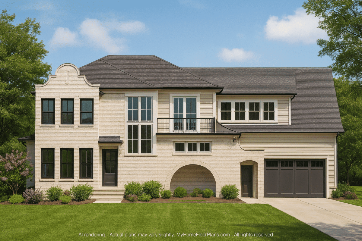 Custom 2-Story House Plan with Colonial Revival Design & CAD Blueprints