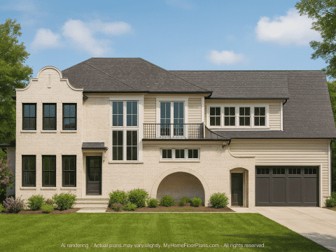 Custom 2-Story House Plan with Colonial Revival Design & CAD Blueprints