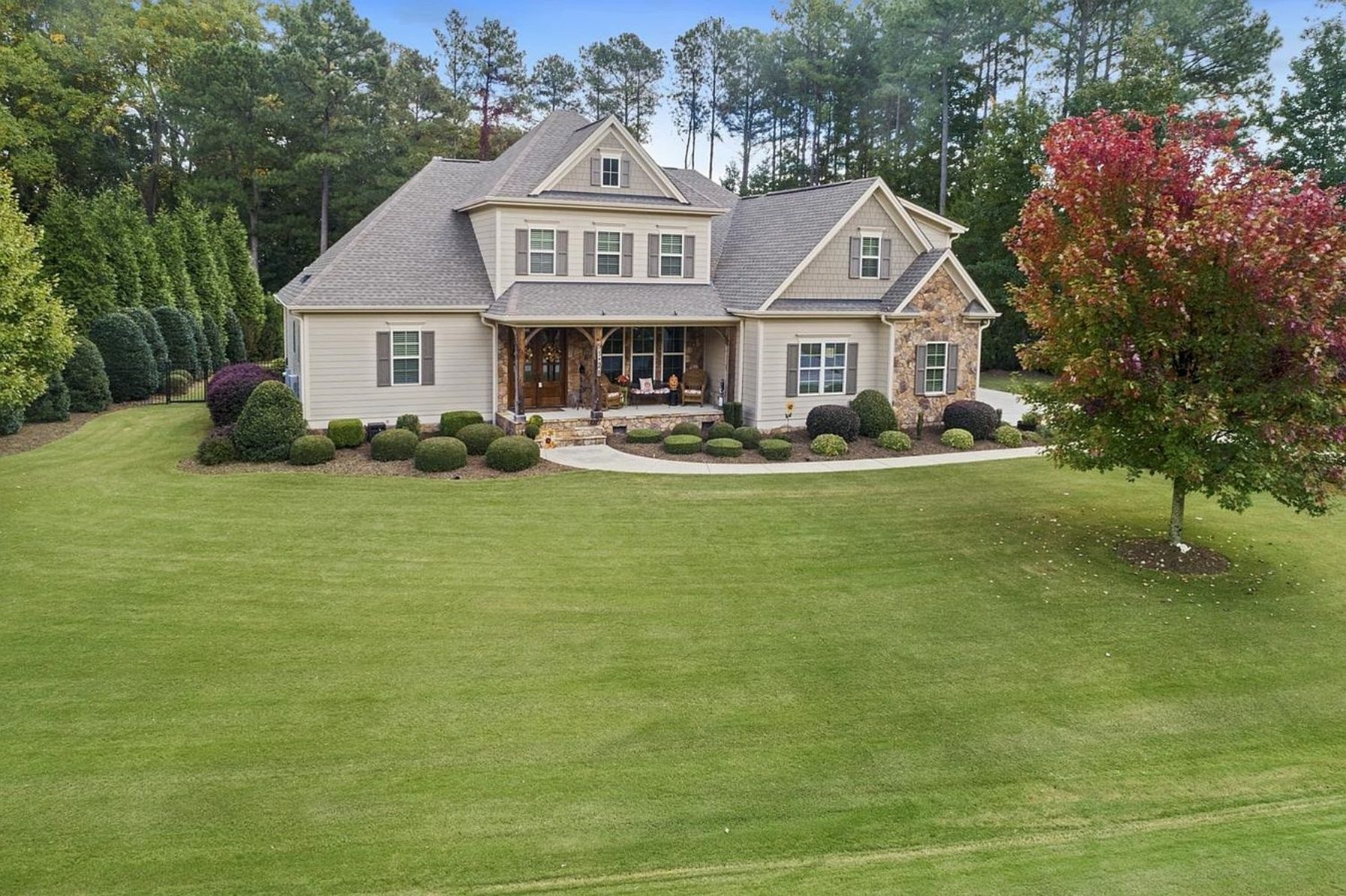 Custom 2-Story House Plan with Vaulted Ceilings & Screened Porch