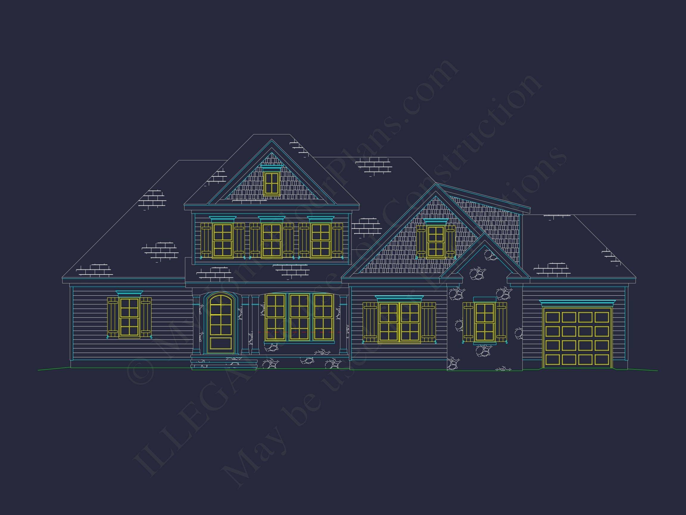 Custom 2-Story House Plan with Vaulted Ceilings & Screened Porch