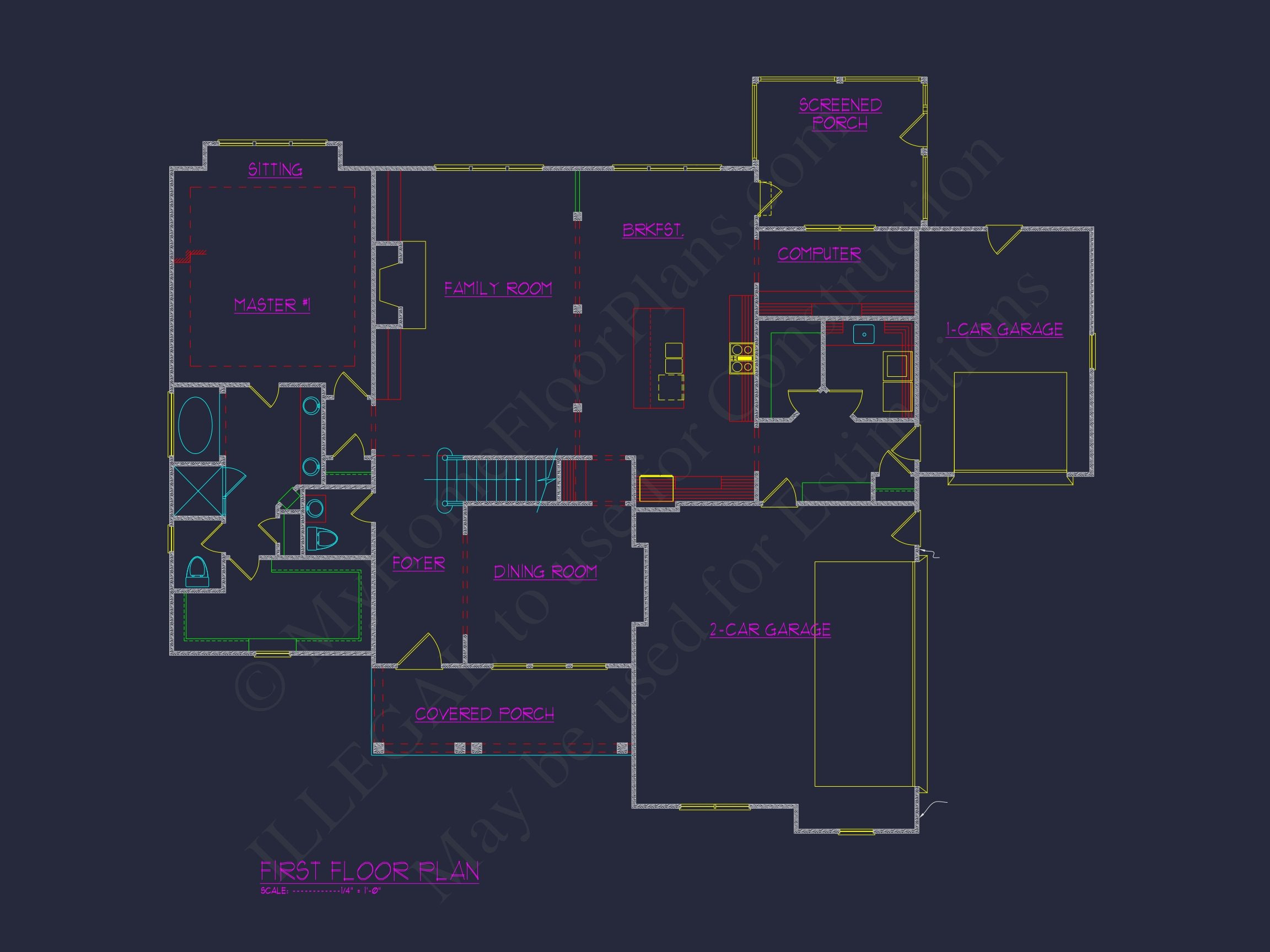 Custom 2-Story House Plan with Vaulted Ceilings & Screened Porch