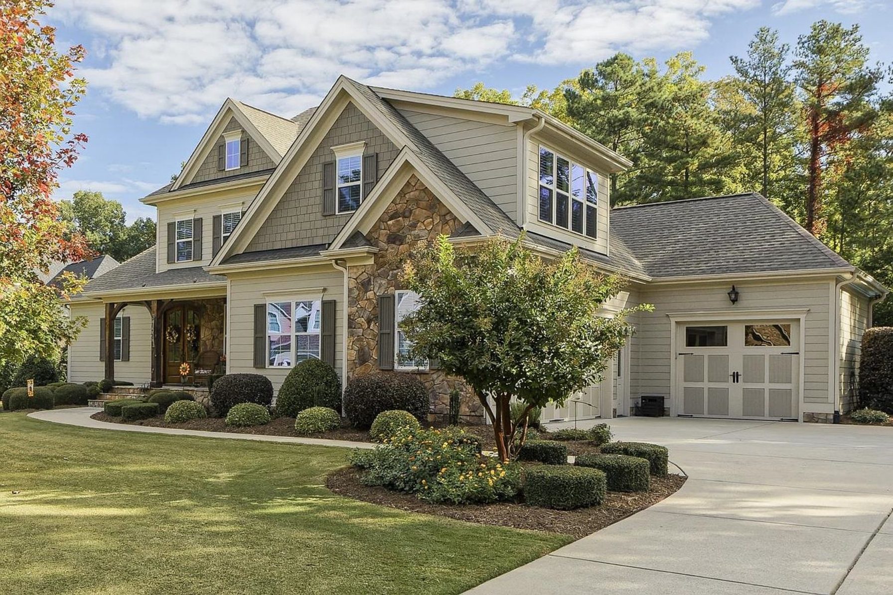 Custom 2-Story House Plan with Vaulted Ceilings & Screened Porch