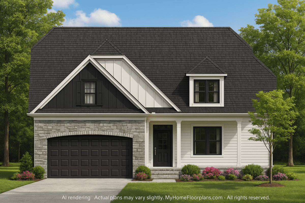 Custom Craftsman Home Floor Plan Blueprint with CAD Designs