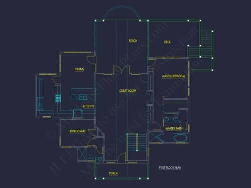 Custom Craftsman Home Plan with 2 Stories & CAD Designs