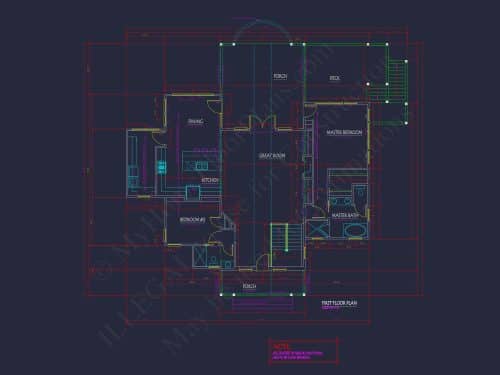 Custom Craftsman Home Plan with 2 Stories & CAD Designs