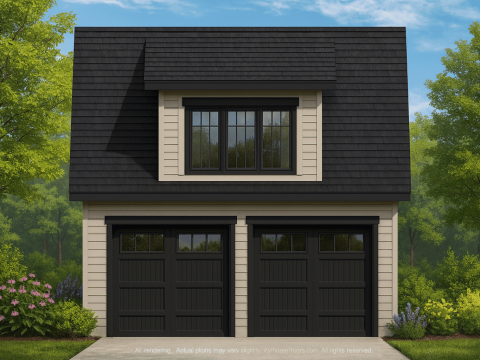 Custom Garage Plan with Study – Smart Layout & Double Bay Design