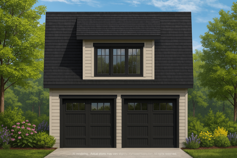 Custom Garage Plan with Study – Smart Layout & Double Bay Design