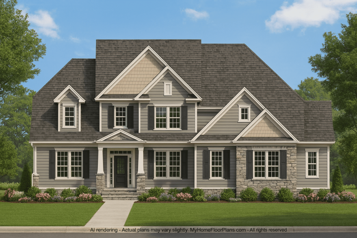 Custom Home Design Blueprint with Floor Plans & CAD Features