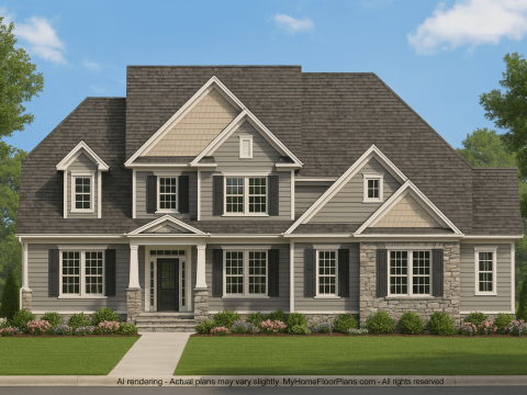 Custom Home Design Blueprint with Floor Plans & CAD Features