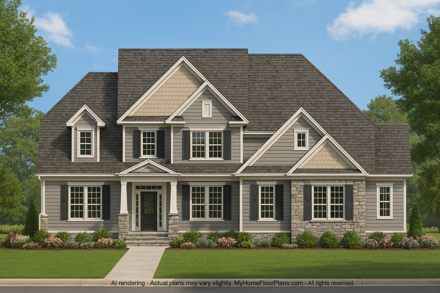 Custom Home Design Blueprint with Floor Plans & CAD Features
