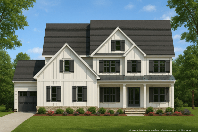 Custom Home Plan with 5 Beds, Open Floor Plan & CAD Designs