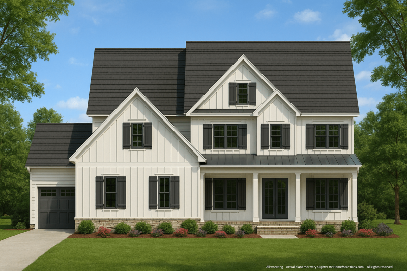 Custom Home Plan with 5 Beds, Open Floor Plan & CAD Designs