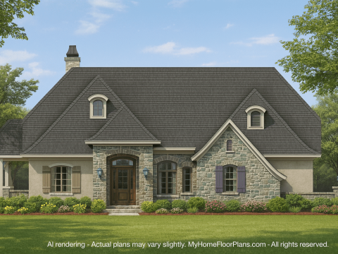 Custom Home Plan with Luxury Design Features and CAD Blueprints