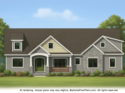 strong>Custom Home Plan with Open Floor Layout & 3 Bedrooms