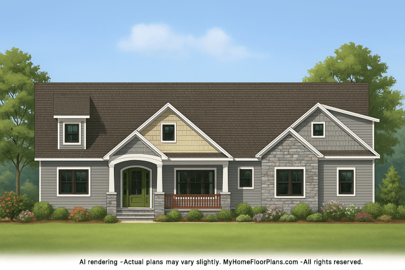 strong>Custom Home Plan with Open Floor Layout & 3 Bedrooms