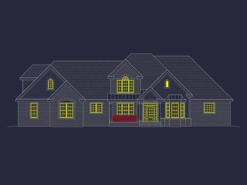 Custom Home Plan with Spacious 1.5 Story Floor Plan Design