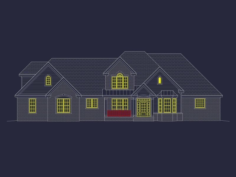 Custom Home Plan with Spacious 1.5 Story Floor Plan Design
