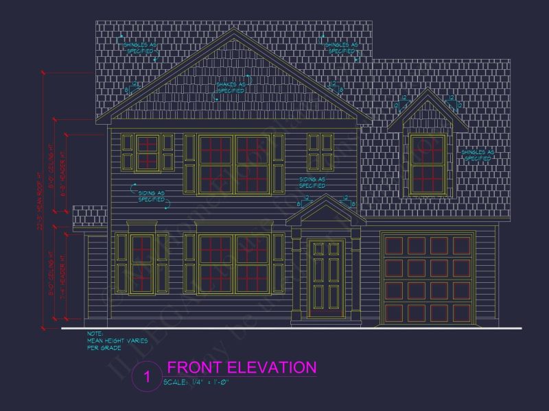 Customizable 2-Story House Plan with CAD Designs & Open Blueprint