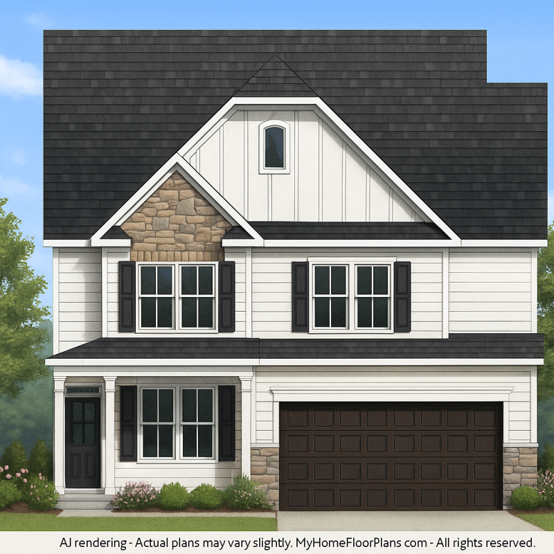 Customizable 2-Story House Plan with Craftsman Architecture