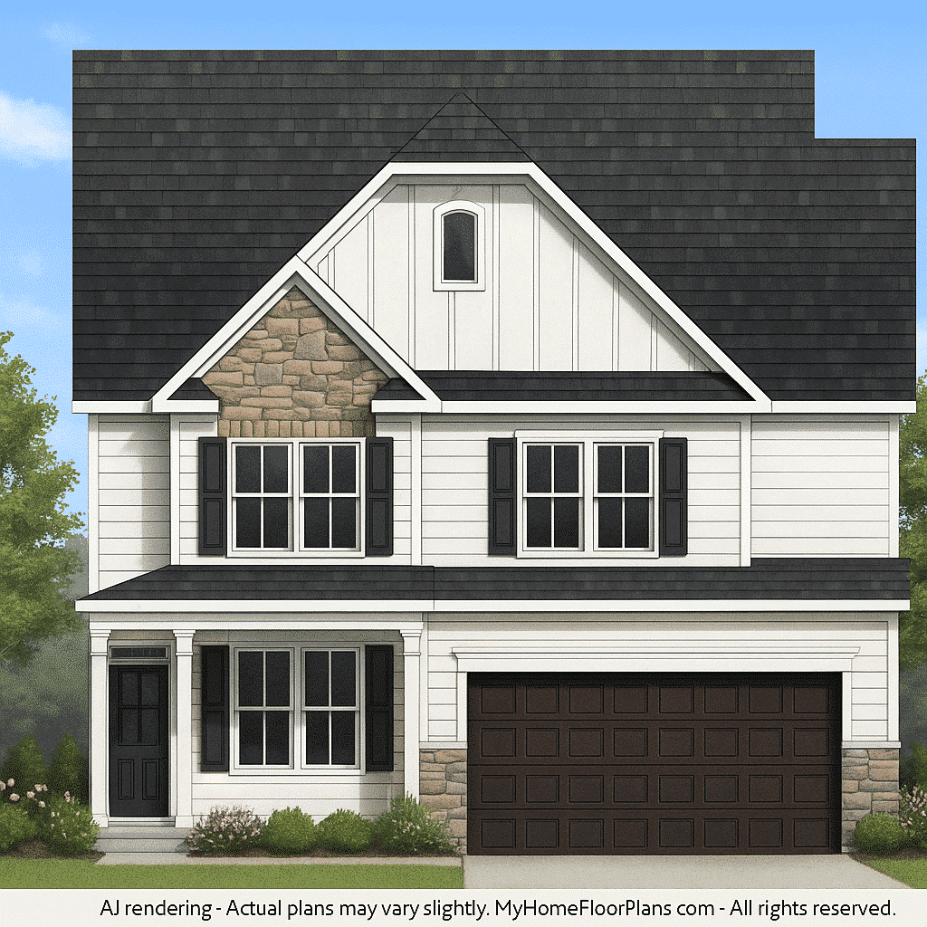 Customizable 2-Story House Plan with Craftsman Architecture