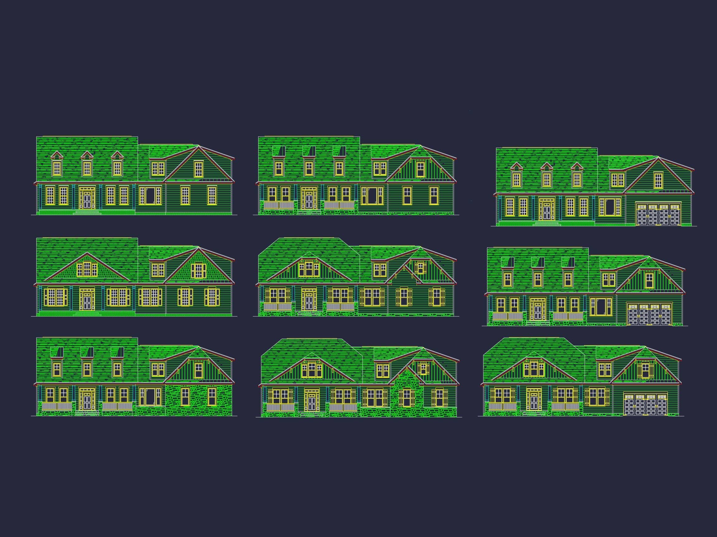 Customizable 2-Story House Plan with Colonial Farmhouse Design