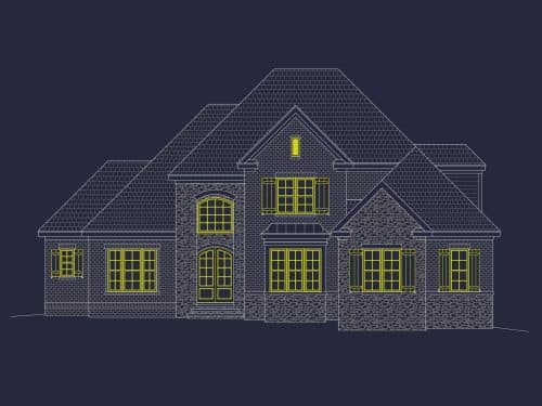 Customizable 2-Story House Plan with CAD Blueprint & Flexible Architecture
