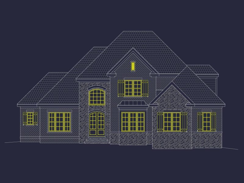 Customizable 2-Story House Plan with CAD Blueprint & Flexible Architecture