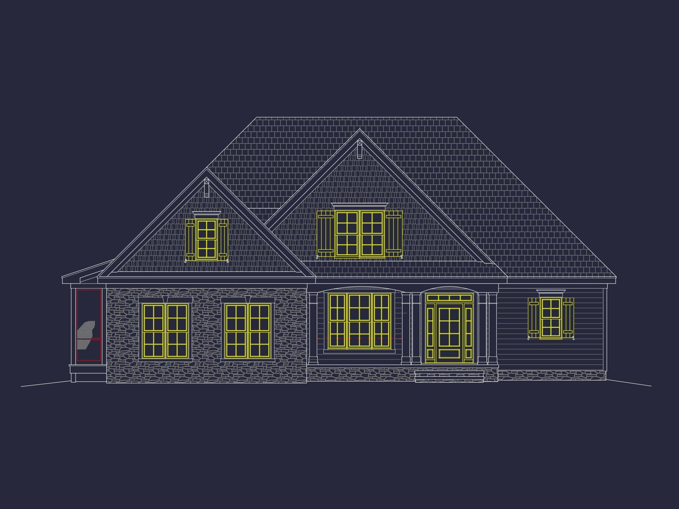 Elegant 2-Story Traditional Craftsman House Plan with Open Layout