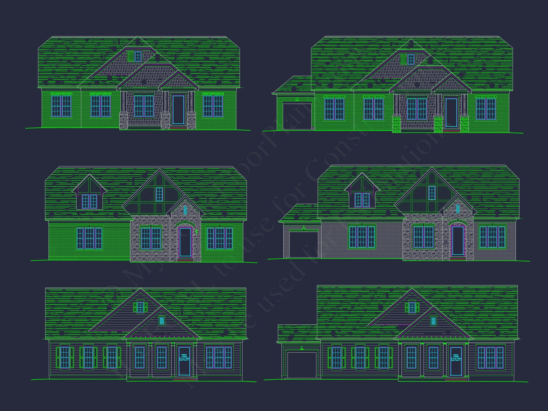 Dream Colonial House Floor Plan with 2 Stories & CAD Designs
