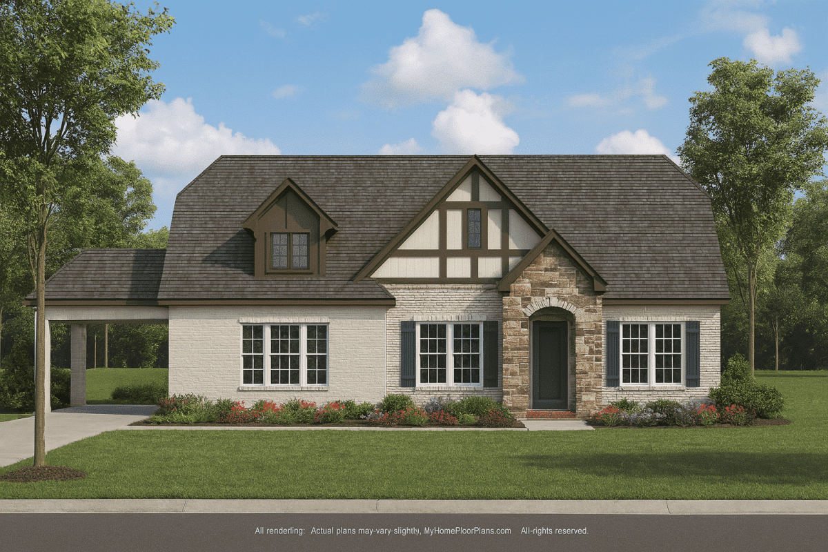 Dream Colonial House Floor Plan with 2 Stories & CAD Designs