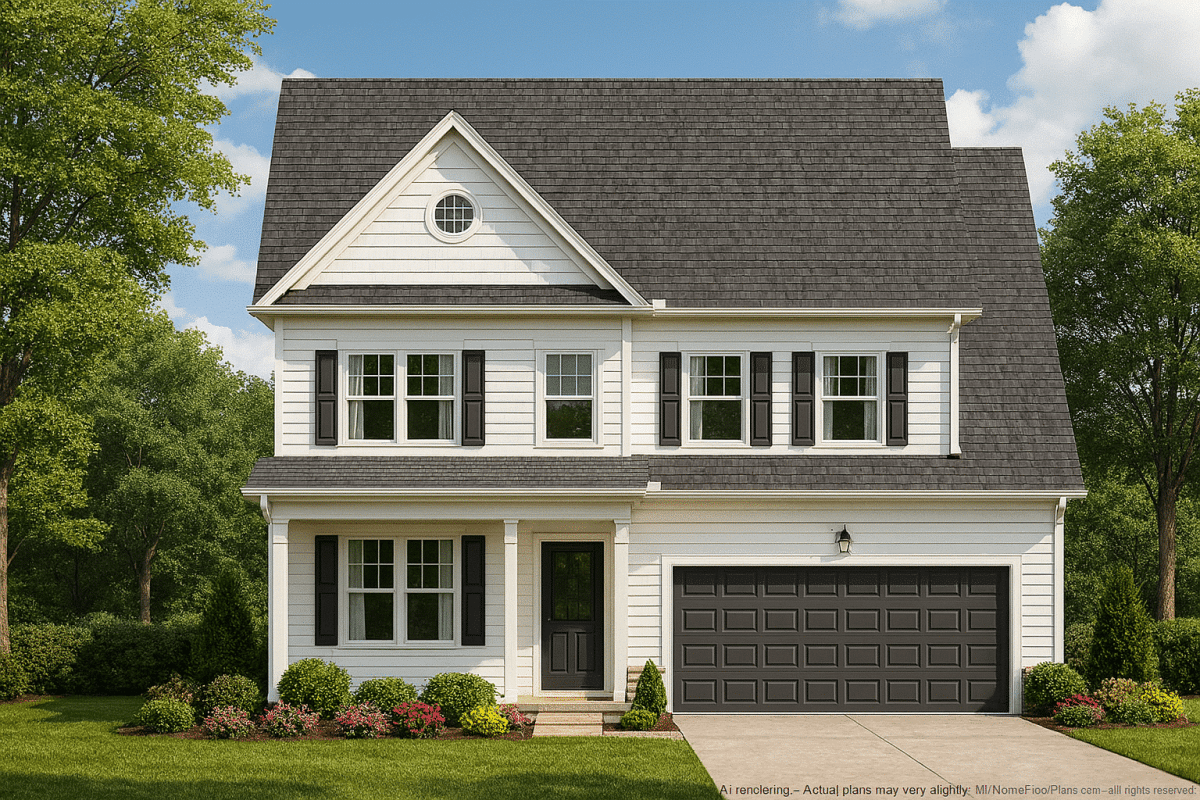 Dream Home Plan 2-Story Blueprint with 4 Beds and 2.5 Baths