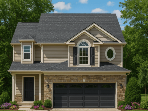 Efficient 2-Story House Plan with CAD Blueprint for Traditional Living