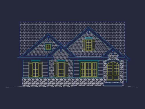 Efficient 2-Story House Plan with Modern CAD Blueprint