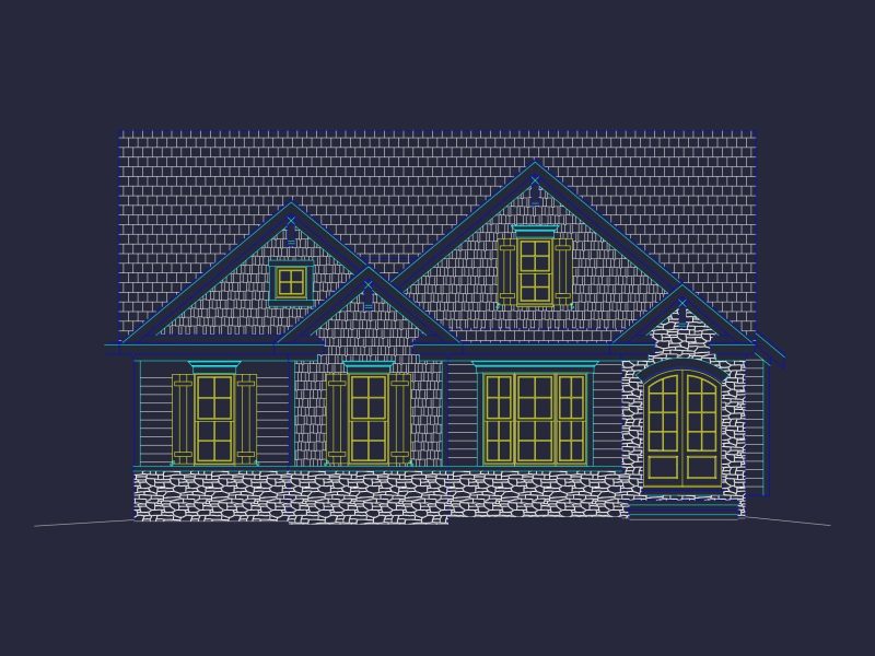 Efficient 2-Story House Plan with Modern CAD Blueprint