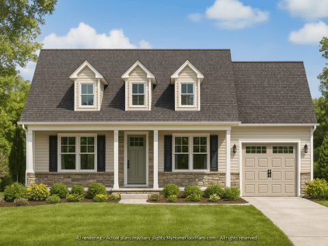 Efficient Small Home Plan with Garage – Floor Plan CAD & Designs