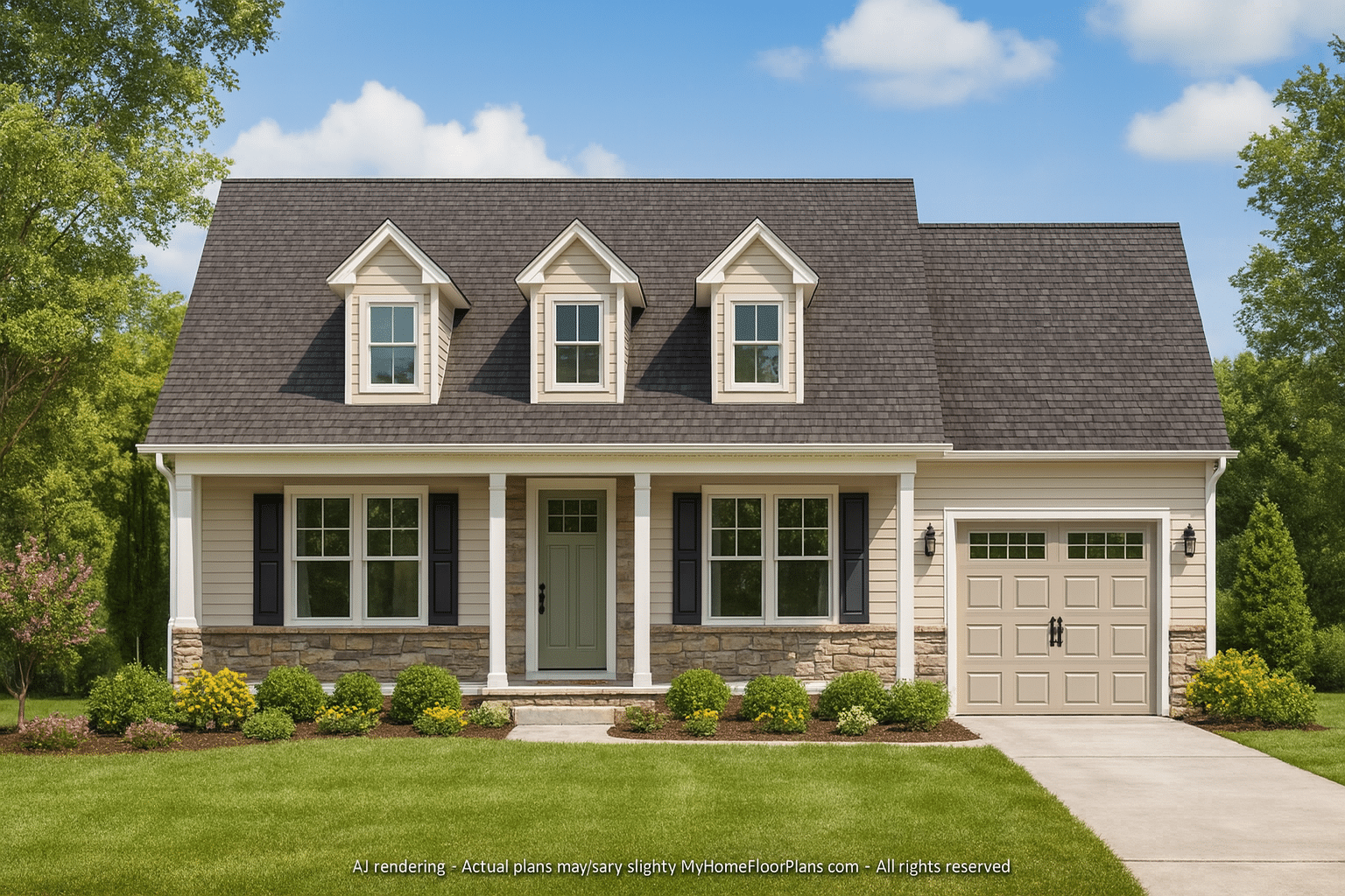Efficient Small Home Plan with Garage – Floor Plan CAD & Designs